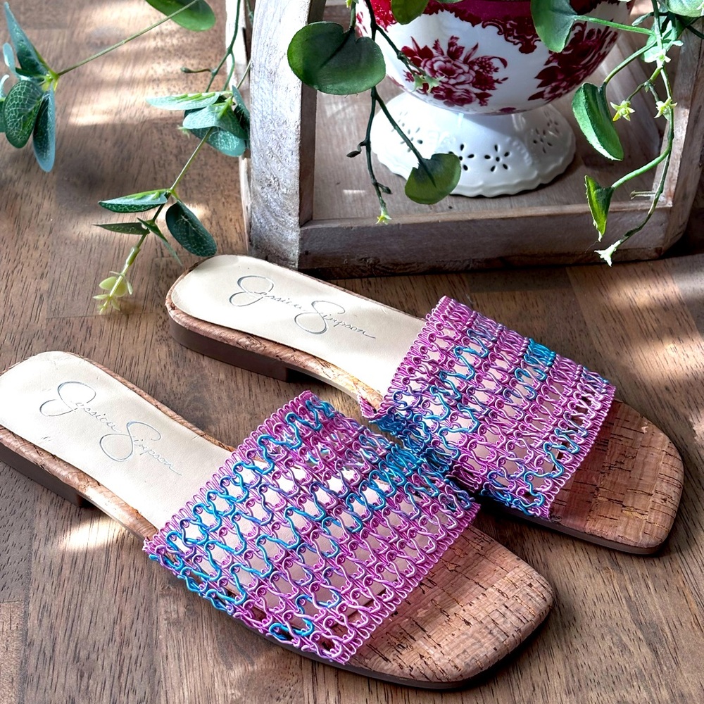 Jessica Simpson woven slide sandals